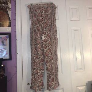 AEO Paisley Strapless Jumpsuit